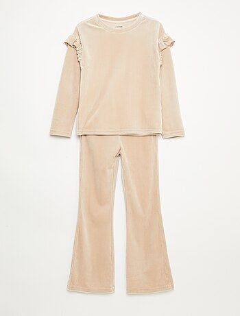 Completo pigiama t-shirt + pantaloni in velluto - 2 pezzi