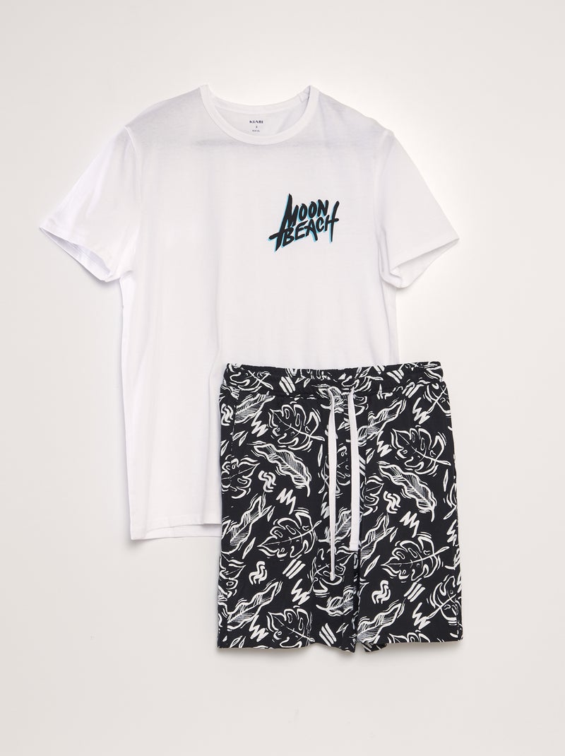 Completo pigiama t-shirt + shorts - 2 pezzi NERO - Kiabi