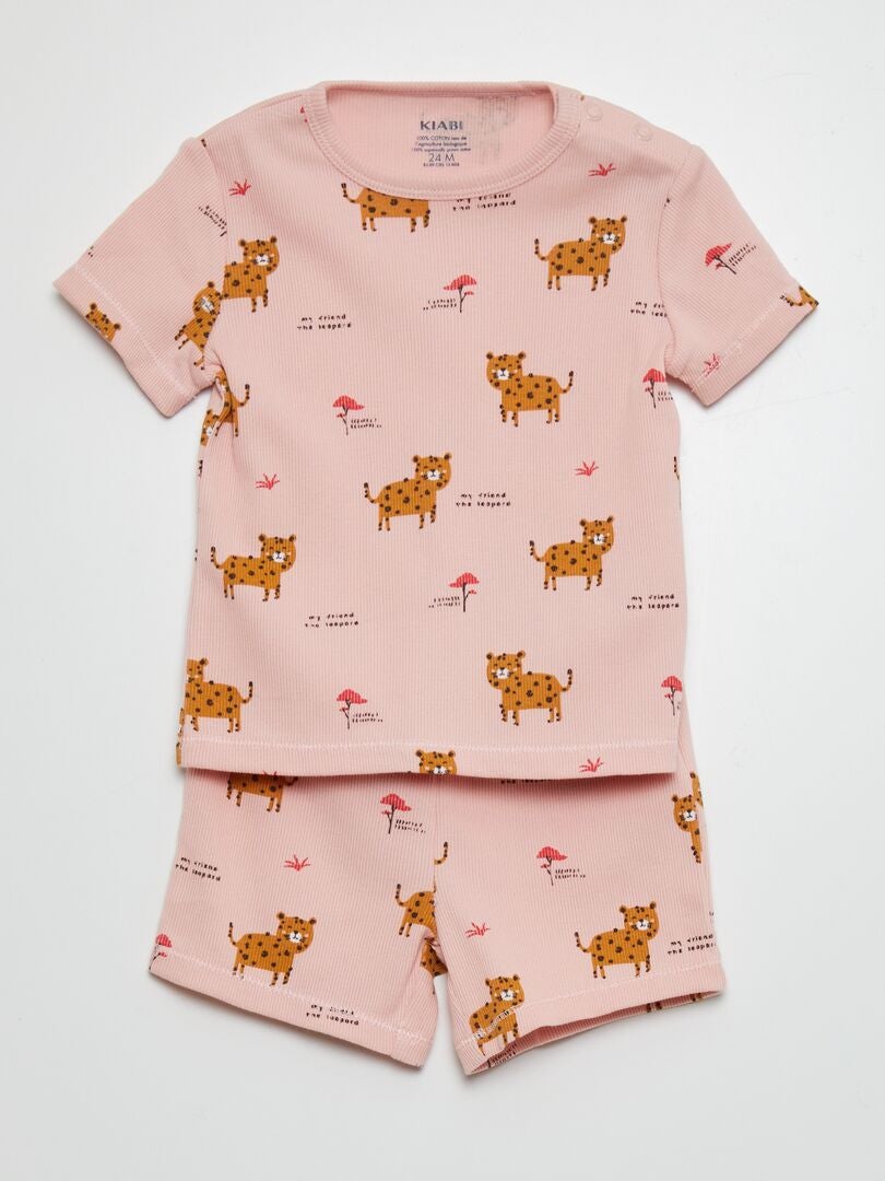 Completo pigiama t-shirt + shorts - 2 pezzi ROSA - Kiabi