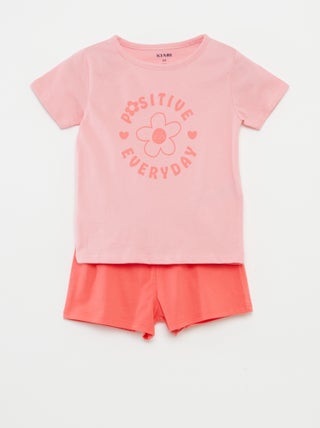Completo pigiama t-shirt + shorts - 2 pezzi
