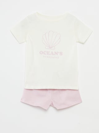 Completo pigiama t-shirt + shorts - 2 pezzi