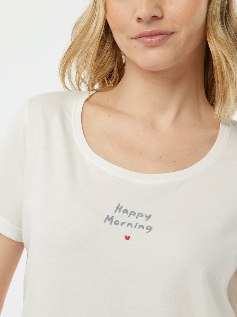 Completo pigiama t-shirt + shorts 'Dodo' BEIGE - Kiabi