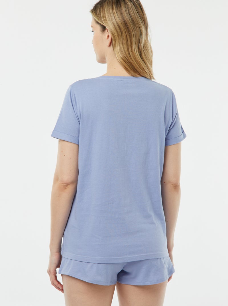 Completo pigiama t-shirt + shorts 'Dodo' BLU - Kiabi