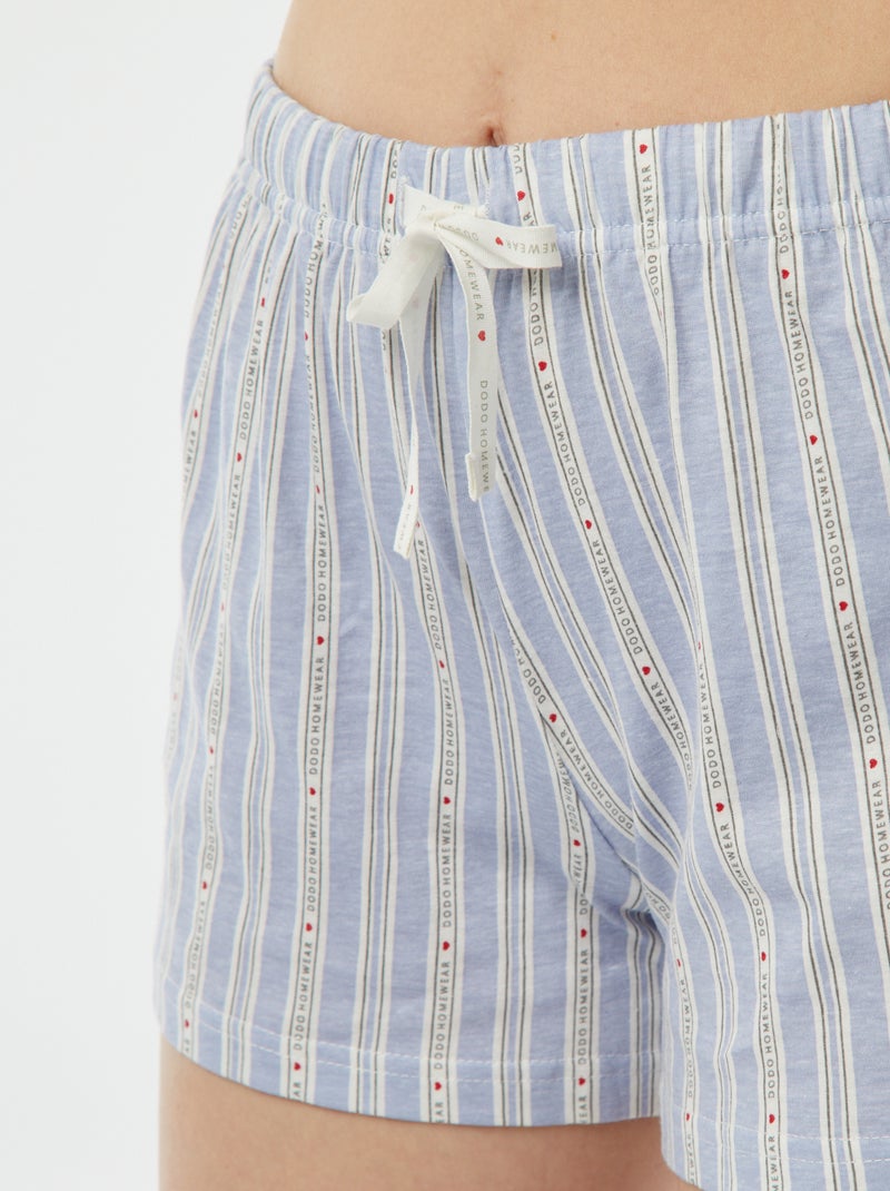 Completo pigiama t-shirt + shorts 'Dodo' BLU - Kiabi
