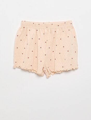 Completo pigiama t-shirt + shorts in maglia pointelle - 2 pezzi