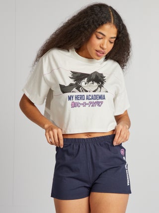Completo pigiama t-shirt + shorts 'My Hero Academia' - 2 pezzi