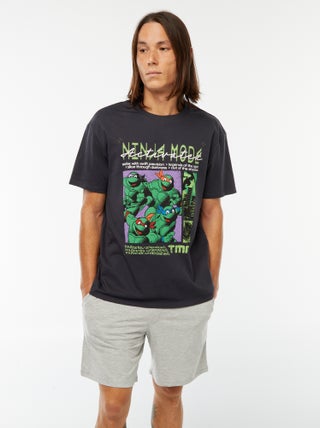 Completo pigiama t-shirt + shorts stampato 'Tartarughe Ninja'