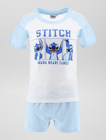 Completo pigiama t-shirt + shorts 'Stitch' - 2 pezzi