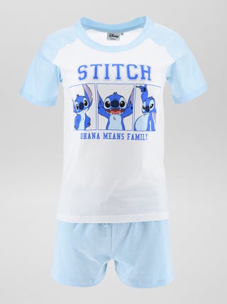 Completo pigiama t-shirt + shorts 'Stitch' - 2 pezzi