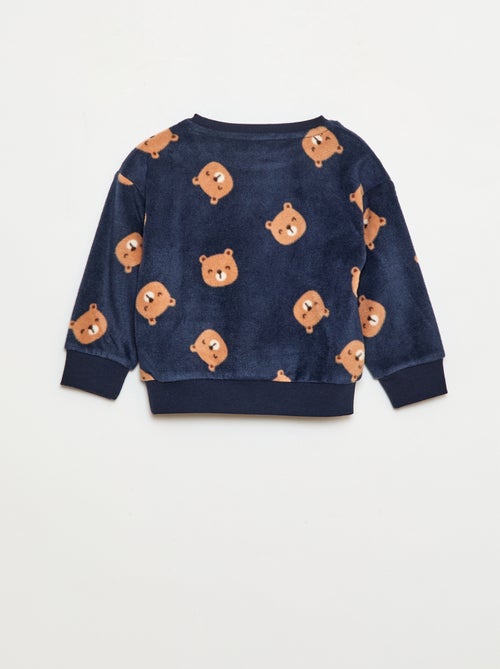 Completo pigiama top + pantaloni in pile - Kiabi