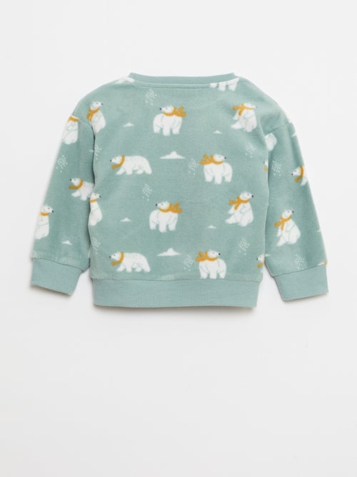 Completo pigiama top + pantaloni in pile - Kiabi