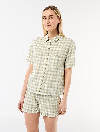 Completo pigiama top + shorts all-over