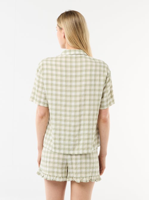 Completo pigiama top + shorts a quadri - Kiabi
