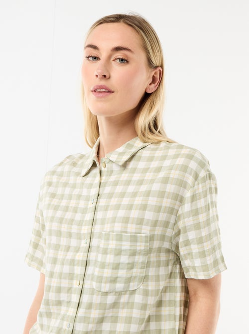 Completo pigiama top + shorts a quadri - Kiabi