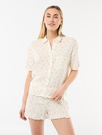 Completo pigiama top + shorts all-over
