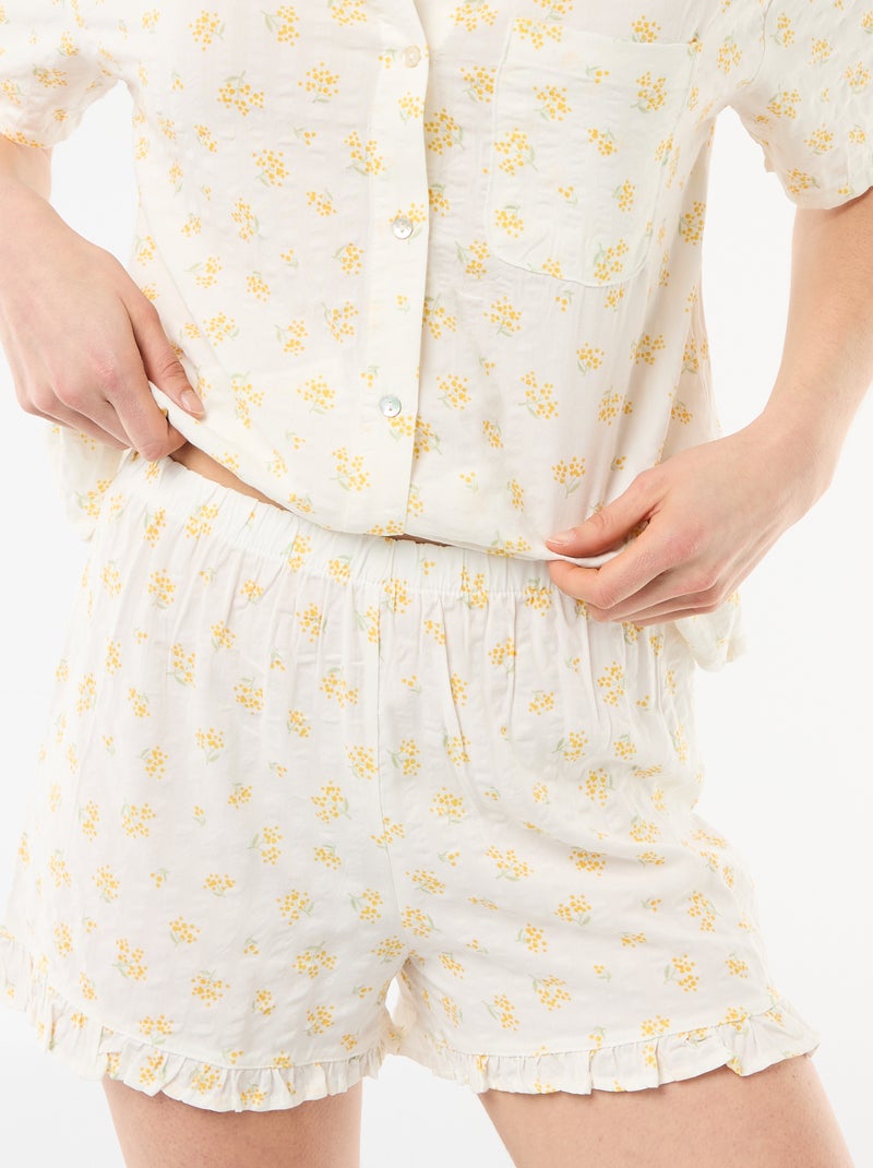 Completo pigiama top + shorts all-over Bianco - Kiabi
