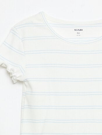 Completo pigiama top + shorts in costina di cotone