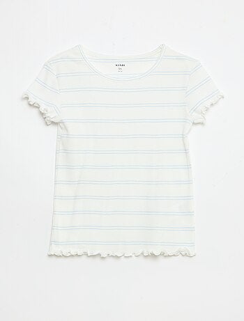 Completo pigiama top + shorts in costina di cotone