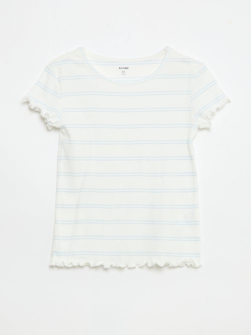 Completo pigiama top + shorts in costina di cotone - Kiabi