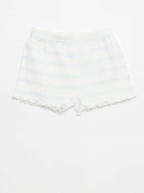 Completo pigiama top + shorts in costina di cotone - Kiabi