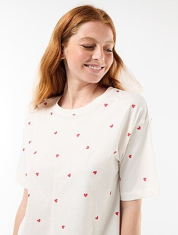 Completo pigiama top + shorts in jersey di cotone