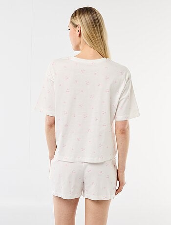 Completo pigiama top + shorts in jersey di cotone