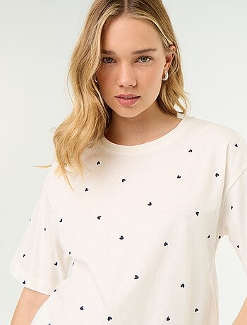 Completo pigiama top + shorts in jersey di cotone