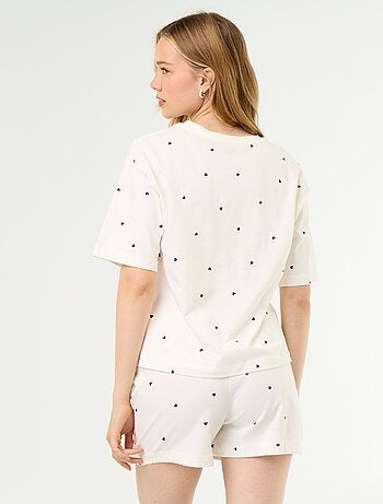 Completo pigiama top + shorts in jersey di cotone