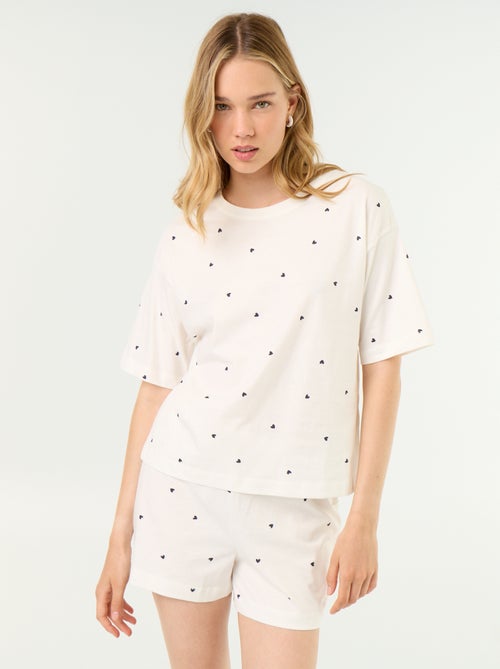 Completo pigiama top + shorts in jersey di cotone - Kiabi Completo pigiama top + shorts in jersey di cotone - Kiabi