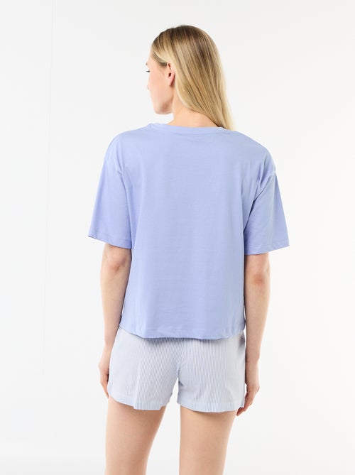 Completo pigiama top + shorts in jersey di cotone - Kiabi