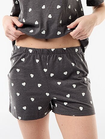 Completo pigiama top + shorts in jersey di cotone
