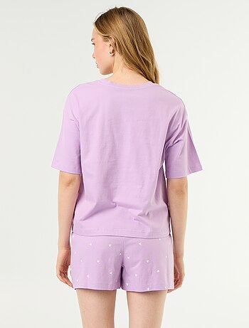 Completo pigiama top + shorts in jersey di cotone
