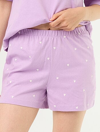 Completo pigiama top + shorts in jersey di cotone