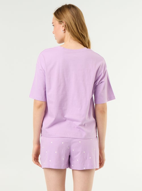 Completo pigiama top + shorts in jersey di cotone - Kiabi