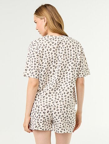 Completo pigiama top + shorts in jersey di cotone