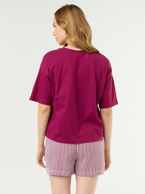 Completo pigiama top + shorts in jersey di cotone - Kiabi