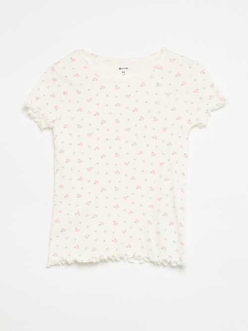 Completo pigiama top + shorts in maglia a costine di cotone - Kiabi