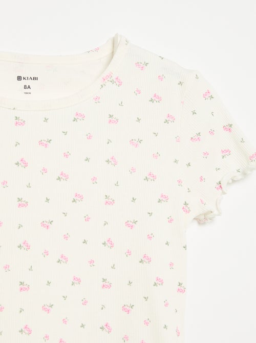 Completo pigiama top + shorts in maglia a costine di cotone - Kiabi