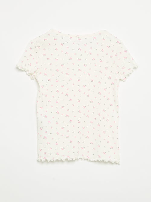 Completo pigiama top + shorts in maglia a costine di cotone - Kiabi