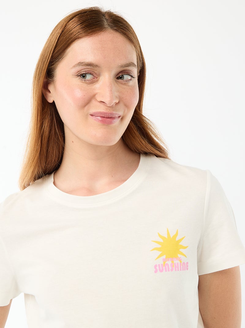 Completo pigiama top + shorts leggeri a righe Giallo - Kiabi