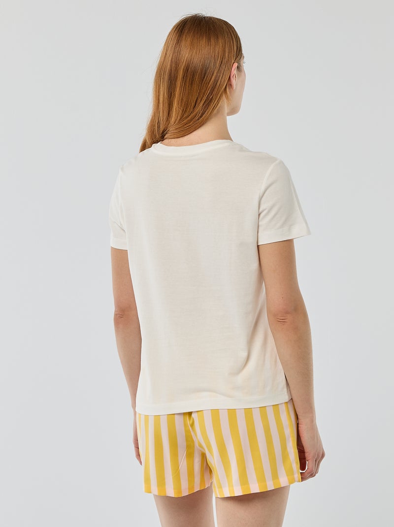 Completo pigiama top + shorts leggeri a righe Giallo - Kiabi
