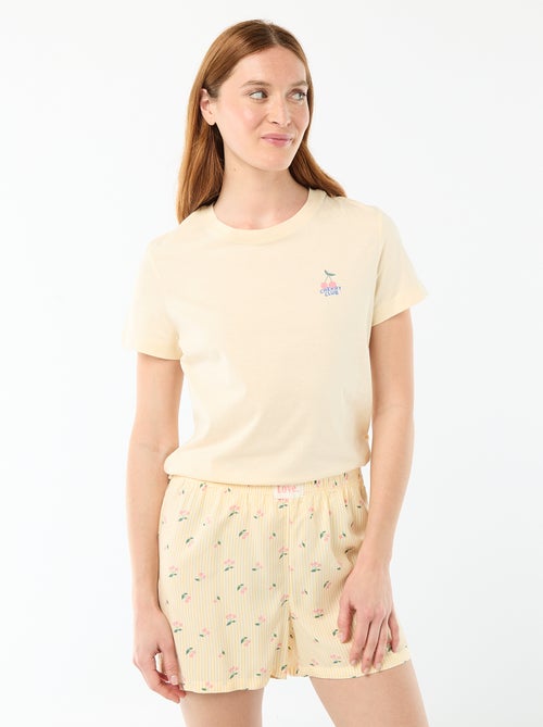 Completo pigiama top + shorts leggero a righe all-over - Kiabi