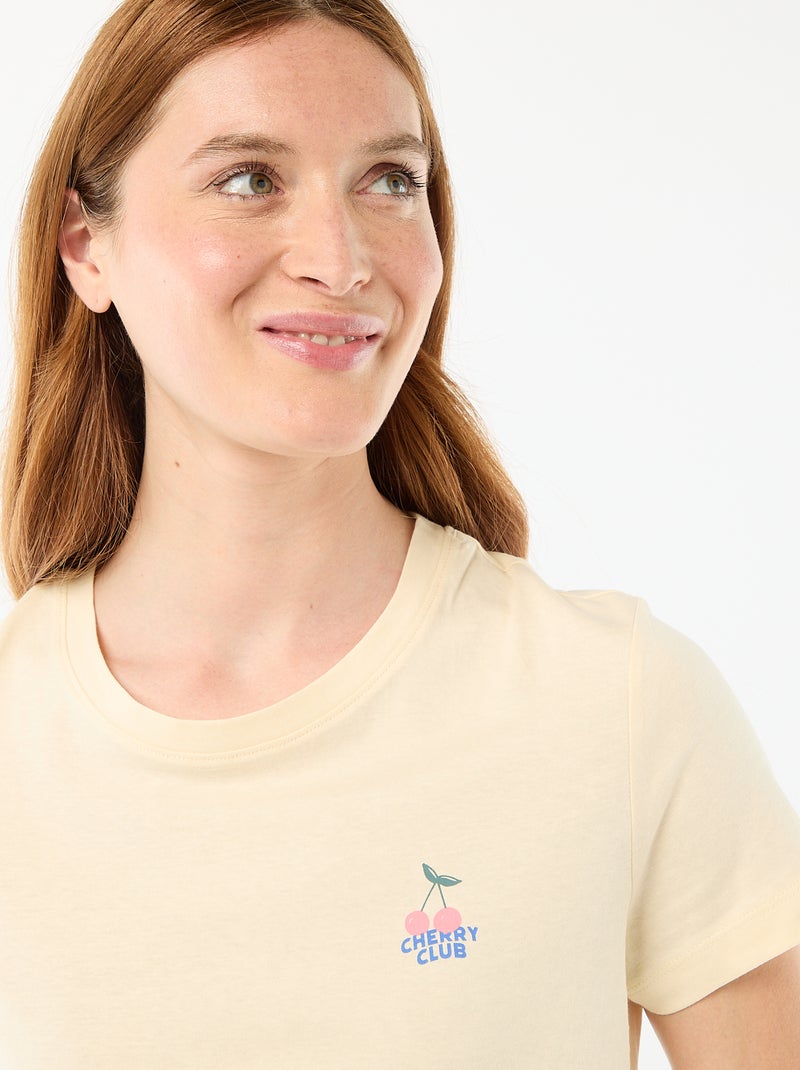 Completo pigiama top + shorts leggero a righe all-over Giallo - Kiabi