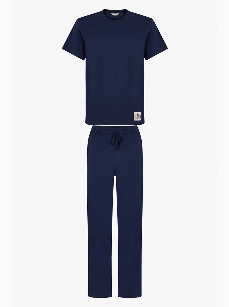 Completo pigiama uomo midnight forest a maniche corte penti Blu marino - Kiabi
