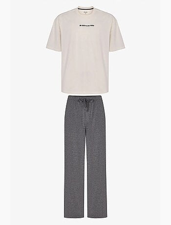 Completo pigiama uomo modern stone oversize a maniche corte penti