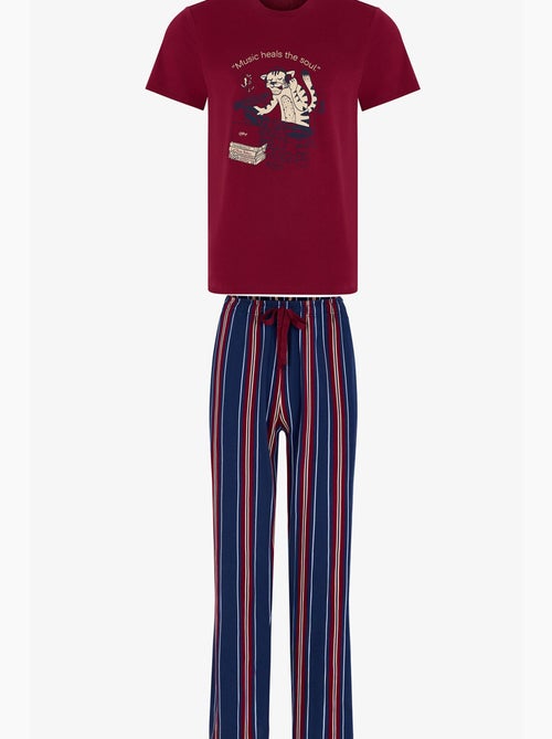 Completo pigiama uomo retro groove a righe, maniche corte penti - Kiabi