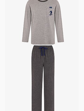 Completo pigiama uomo snow glide a maniche lunghe penti