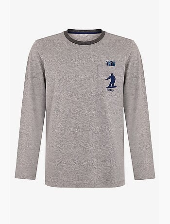 Completo pigiama uomo snow glide a maniche lunghe penti