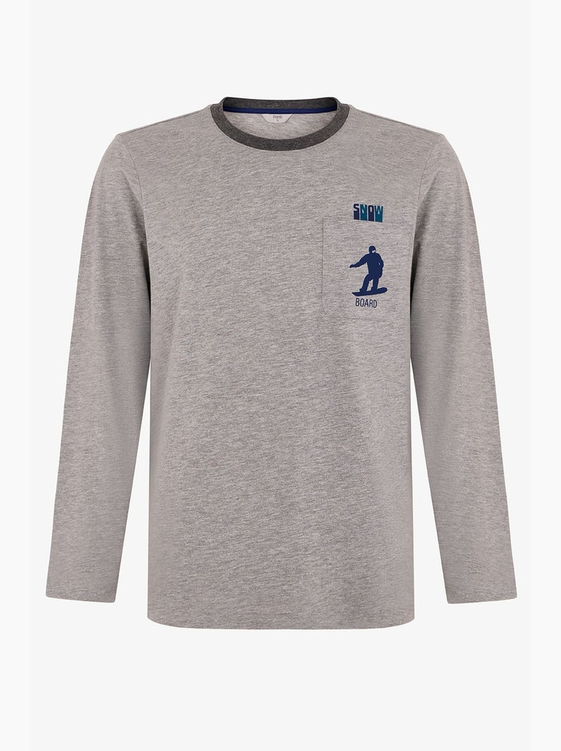Completo pigiama uomo snow glide a maniche lunghe penti Grigio chiaro - Kiabi