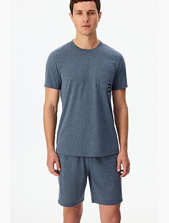 Completo pigiama uomo soft con maniche corte e shorts penti